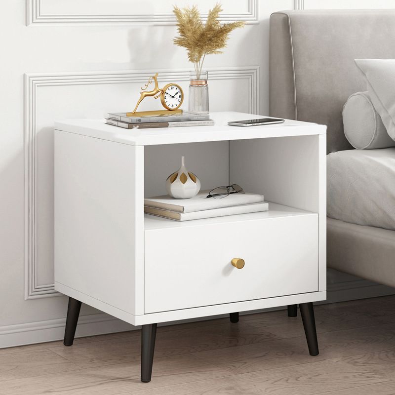 Pierras de gabinete de cabecera de madera de 20 "de altura incluida mesa de noche con cajón