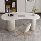 Irregular Shape Modern Style Office Desk Stone Task Desk with 2-Legs for Office