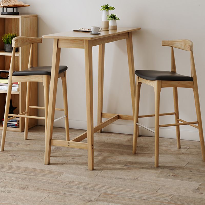 Juego de pub con altura de mostrador de 1/2/3 piezas en total natural con madera maciza