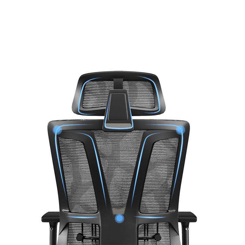 Chaise de back-office haute chaise de bureau réglable avec appuie-tête et roues