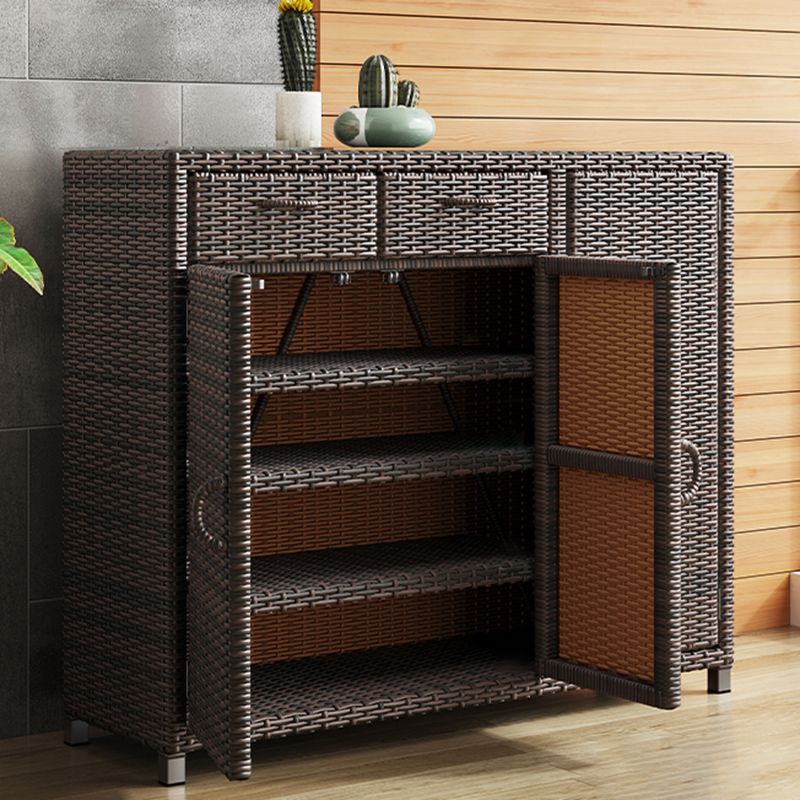 Contemporary Storage Cabinet Square Side Cabinet with Glass Paned Clearhalo 'Cabinets & Chests' 'cabinets_chests' 'furn' 'furn_cabinets_chests' 'Furniture' 'Living Room Furniture' 1200x1200_92e96d78-127c-47ed-98de-ed31ae2ead1e