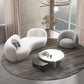 Contemporary Fabric Curved Sofa Tight Back Tuxedo Arm Seating