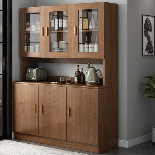 Glass Door Artificial Wood Sideboard Modern Server Cabinet with Storage for Dining Room Clearhalo 'buffet_sideboard' 'Buffets & Sideboards' 'furn' 'furn_buffet_sideboard' 'Furniture' 'Kitchen & Dining Furniture' 1200x1200_92eb56ee-be1d-437e-a94c-1e3ffa99a57b