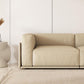 Contemporary Faux Leather Standard Sofa Tight Back Tuxedo Arm Sofa