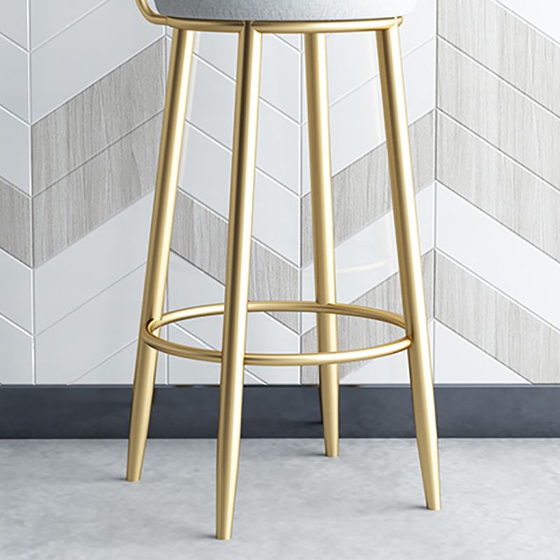 Glam Style Bar-stool with Footrest Metal Legs Low Back for Kitchen Bar Clearhalo 'Bar Furniture' 'Bar Stools' 'bar_stools' 'furn' 'furn_bar_stools' 'furniture_bar_stools' 'Kitchen & Dining Furniture' 'kitchen&dining_furn' 'kitchen' 'kitchen_furn' Furniture' 1200x1200_92ebe888-9ff3-4805-8739-951b27ed19bc