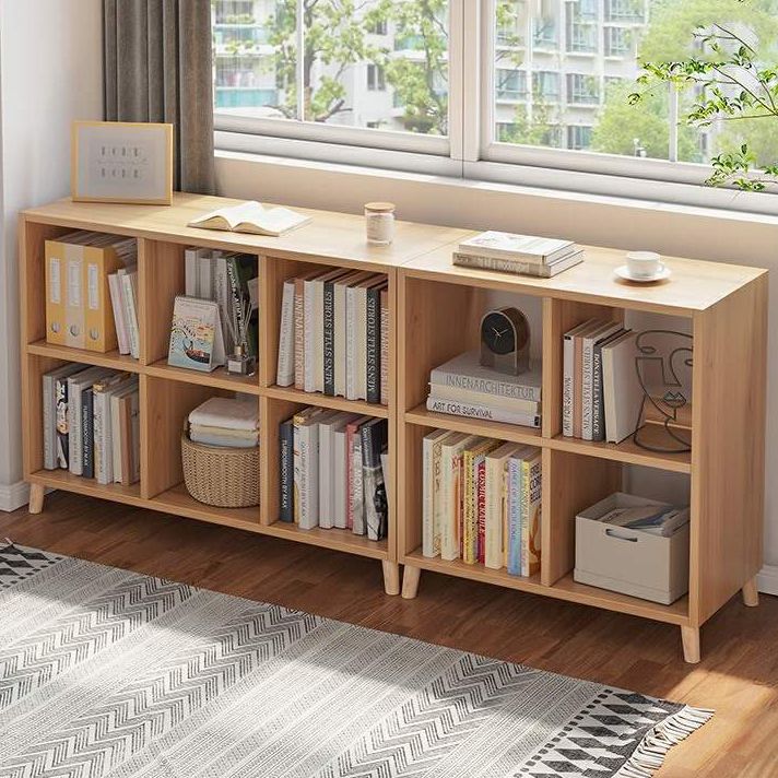 Moderne standaard houten boekenkast gesloten terug boekenplank voor balkon en woonkamer