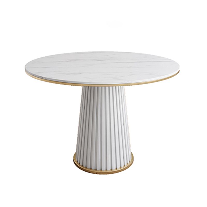 Minimalist Kitchen Standard Dining Table White Sintered Stone Dining Table with Pedestal Base Clearhalo ' dining_table' 'Dining Tables & Seating' 'Dining Tables' 'furn' 'furn_dining_table' 'Furniture' 'furniture_dining_table' 'Kitchen & Dining Furniture' 'kitchen&dining_furn' 'kitchen' 'kitchen_dining_table' 1200x1200_92f0d325-ded2-4f78-bb6c-0919015cc680