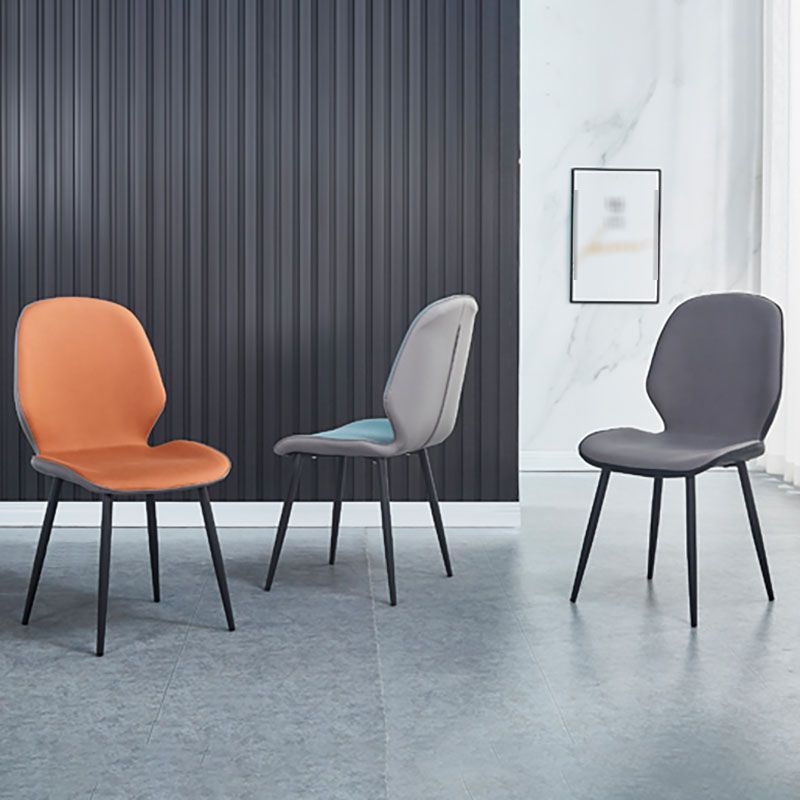 Industrial Style Faux Leather Dining Chairs Solid Back Chair for Kitchen Clearhalo ' kitchen&dining_furn' 'Dining Chairs' 'Dining Tables & Seating' 'dining_chair' 'furn' 'furn_dining_chair' 'Furniture' 'furniture_dining_chair' 'Kitchen & Dining Furniture' 'kitchen' 1200x1200_92f15108-b819-478a-946b-641238acf932