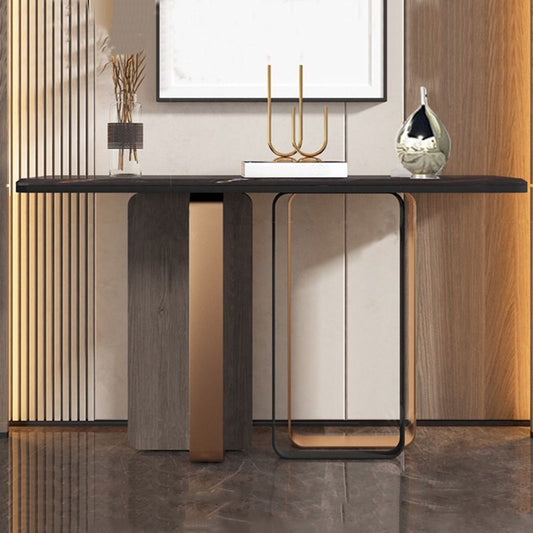 Tabella di accento glam largo 13 "Tabella dell'accento della console rettangolo di pietra