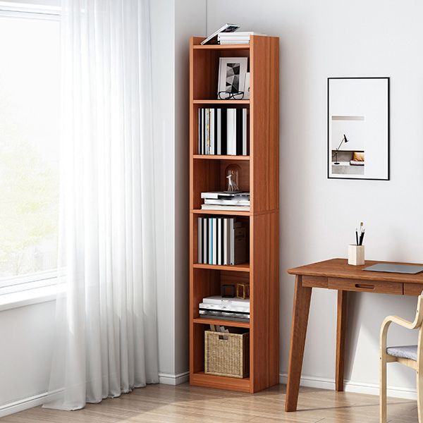 Houten boekenkast moderne minimalistische thuisstudie hoek rechthoekige boekenplank