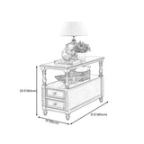 23,6 "hohe rustikale Eichenschubladen -Endtabelle 4 Beine rechteckiger Beistelltisch