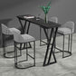 Industrielles 1/5-teiliges Bartisch-Set, rechteckiger Stein-Thekentisch mit hohen Hockern