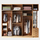 Brown Contemporary Wardrobe Cabinet Engineered Wood and Glass Wardrobe Closet