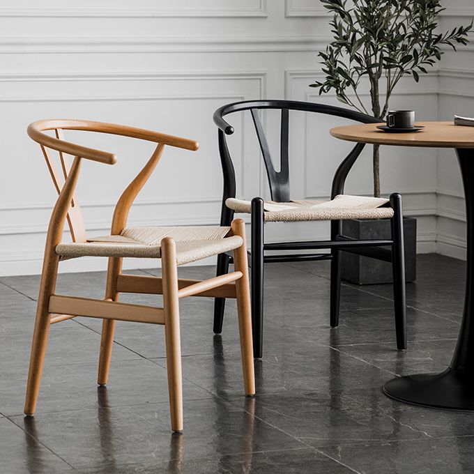 Modern Beech Wishbone Side Chair Matte Finish Wood Dining Chair Clearhalo ' kitchen&dining_furn' 'Dining Chairs' 'Dining Tables & Seating' 'dining_chair' 'furn' 'furn_dining_chair' 'Furniture' 'furniture_dining_chair' 'Kitchen & Dining Furniture' 'kitchen' 1200x1200_92f53718-b111-4ae0-bba3-4ce1f310168c