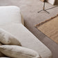 Chaise longue francese con braccioli svasati, sedia con un bracciolo per soggiorno