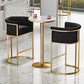 Glam Design Upholstered Fabric Stools for Home Luxury Bucket Stools with Cushion
