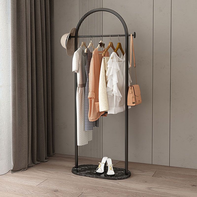 Moderne Style Coat Rack Metallic Free Standing Hooks Design Deck Rack mit Regalen