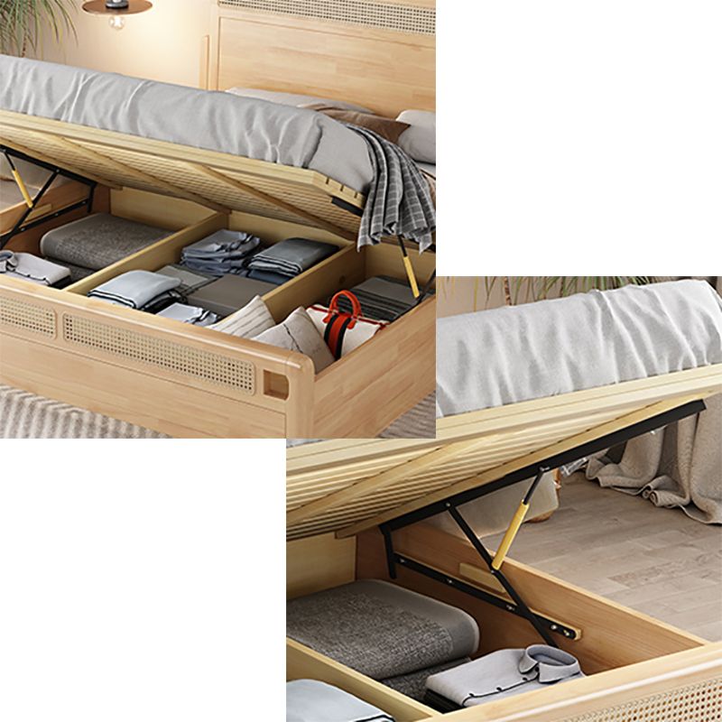 Letto standard tropicale naturale rattan e pannello di gomma con testiera