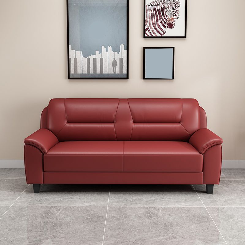 31.50" H Faux Leather Pillow Top Arm Sofa with Cushions for Living Room Clearhalo 'furn' 'furn_sofas' 'Furniture' 'furniture_sofas' 'kitchen' 'kitchen_sofas' 'Living Room Furniture' 'Sofa' 'sofas' 1200x1200_92fae0c6-2486-4ad5-b634-f1f20aeb675e