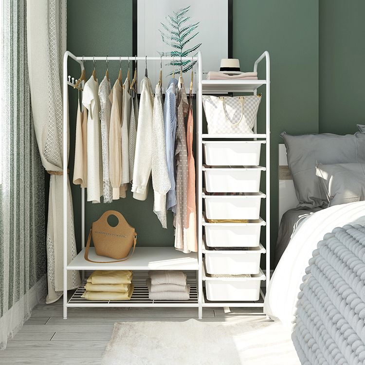 Contemporary Metal Wardrobe Cloth Rod Included Wardrobe Closet for Bedroom Clearhalo 'Armoires & Wardrobes' 'armoires_wardrobes' 'Bedroom Furniture' 'furn' 'furn_armoires_wardrobes' 'Furniture' 1200x1200_92fc24b1-18d0-4e28-84f3-8a2bcc37143f