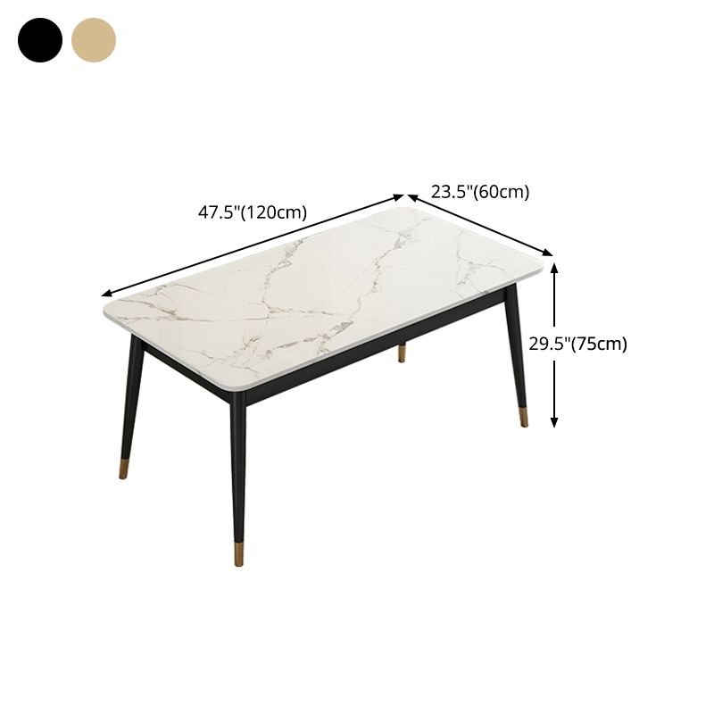 Sintered Stone Dining Table Traditional Luxury 4 Legs Table with Metal Base Clearhalo 'Dining Tables & Seating' 'Dining Tables' 'dining_table' 'furn' 'furn_dining_table' 'Furniture' 'furniture_dining_table' 'Kitchen & Dining Furniture' 'kitchen' 'kitchen_dining_table' 1200x1200_92fc7845-0433-44a9-bf8e-44a469a73f5f