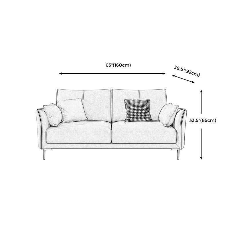 Stain-Resistant Faux Leather Couch Living Room Flared Arm Sofa with Pillow Back Clearhalo 'furn' 'furn_sofas' 'Furniture' 'furniture_sofas' 'Living Room Furniture' 'Sofa' 'sofas' 1200x1200_92fce209-11e2-499b-9133-7e390ef56538