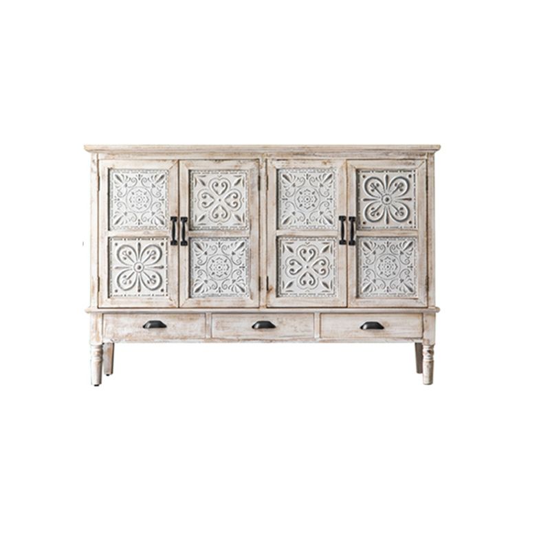 Industrial Rectangle Accent Cabinet Distressed Finish Fretwork Accent Cabinet Clearhalo 'Cabinets & Chests' 'cabinets_chests' 'furn' 'furn_cabinets_chests' 'Furniture' 'Living Room Furniture' 1200x1200_9300d890-0f02-4e6b-8665-85134222ac7e