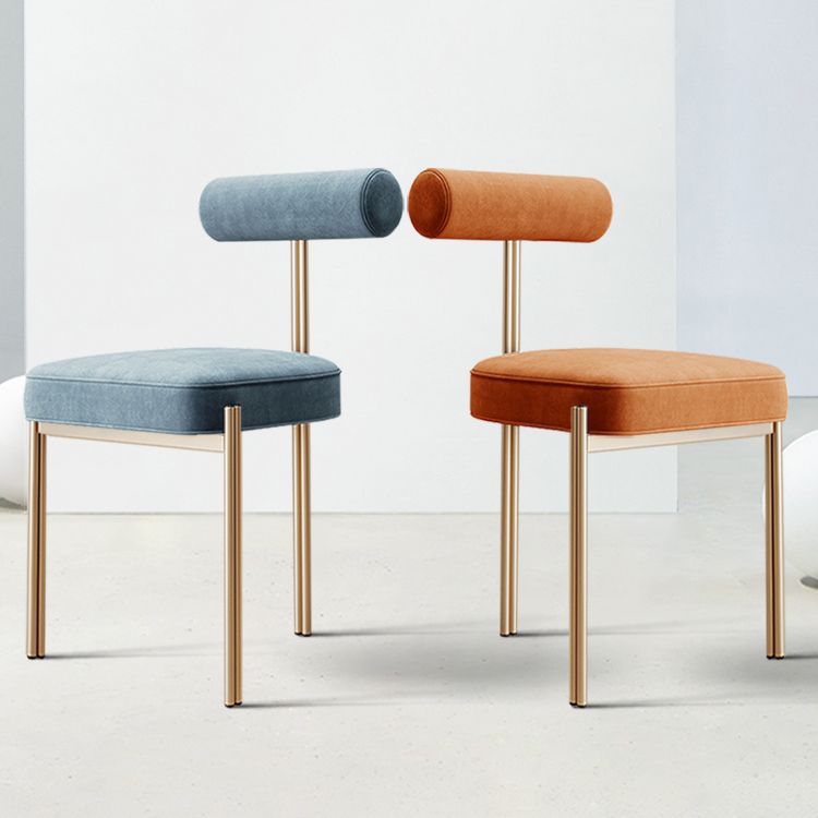 Nordic Flannelette Chair with Metal Base 32"H Open Back Dining Side Chair for Restaurant Clearhalo ' kitchen&dining_furn' 'Dining Chairs' 'Dining Tables & Seating' 'dining_chair' 'furn' 'furn_dining_chair' 'Furniture' 'furniture_dining_chair' 'Kitchen & Dining Furniture' 'kitchen' 1200x1200_9301531c-6433-45ef-a7d2-6e900218f08c