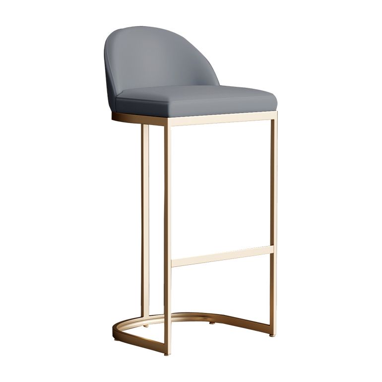 Bucket Faux Leather Dining Stool Low Back Bar Stool with Gold Metal Base Clearhalo 'Bar Furniture' 'Bar Stools' 'bar_stools' 'furn' 'furn_bar_stools' 'Furniture' 'Kitchen & Dining Furniture' 1200x1200_93051291-261a-4ac8-940b-e09e7012b2c6
