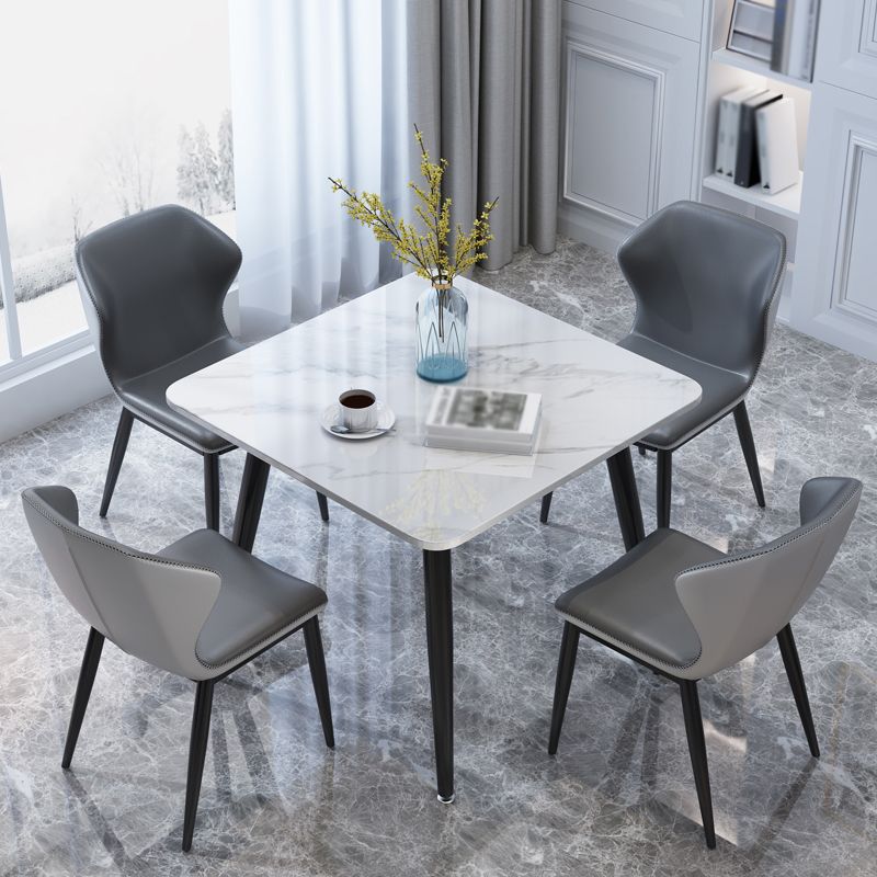 Square Industrial Dining Table White Tone Fixed Table with Sintered Stone Clearhalo ' dining_table' 'Dining Tables & Seating' 'Dining Tables' 'furn' 'furn_dining_table' 'Furniture' 'furniture_dining_table' 'Kitchen & Dining Furniture' 'kitchen&dining_furn' 'kitchen' 'kitchen_dining_table' 1200x1200_930538a6-a398-4b03-9e0d-c55234f1f153