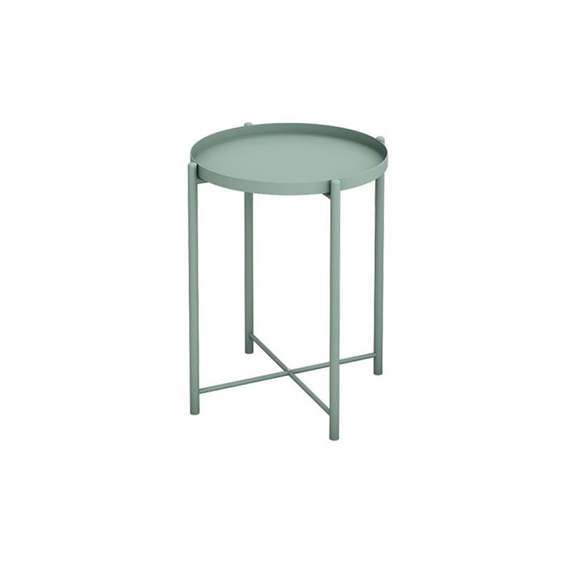 20.4"H Modern Metal Frame Base Solid Color Round Coffee Table End Table