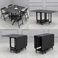 Modern 1/2/5/7 Pieces Foldable Dinette Set Black Wood Dining Table Set for Kitchen Clearhalo 'Dining Room Sets' 'Dining Tables & Seating' 'dining_room_set' 'furn' 'furn_dining_room_set' 'Furniture' 'furniture_dining_room_set' 'Kitchen & Dining Furniture' 1200x1200_93060b0f-8cd0-44a1-b5ca-58714c01f114