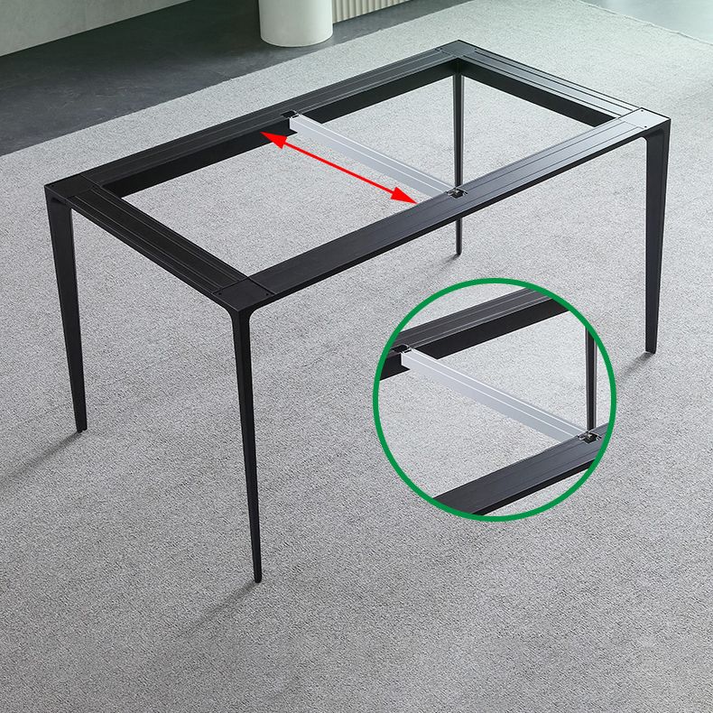 Standard Height Sintered Stone Top Dining Set with 4 Black Metallic Legs for Dining Furniture Clearhalo 'Dining Room Sets' 'Dining Tables & Seating' 'dining_room_set' 'furn' 'furn_dining_room_set' 'Furniture' 'furniture_dining_room_set' 'Kitchen & Dining Furniture' 'kitchen&dining_furn' 'kitchen' 1200x1200_9306aefd-817d-4eab-bd59-78aa9b2cdce1