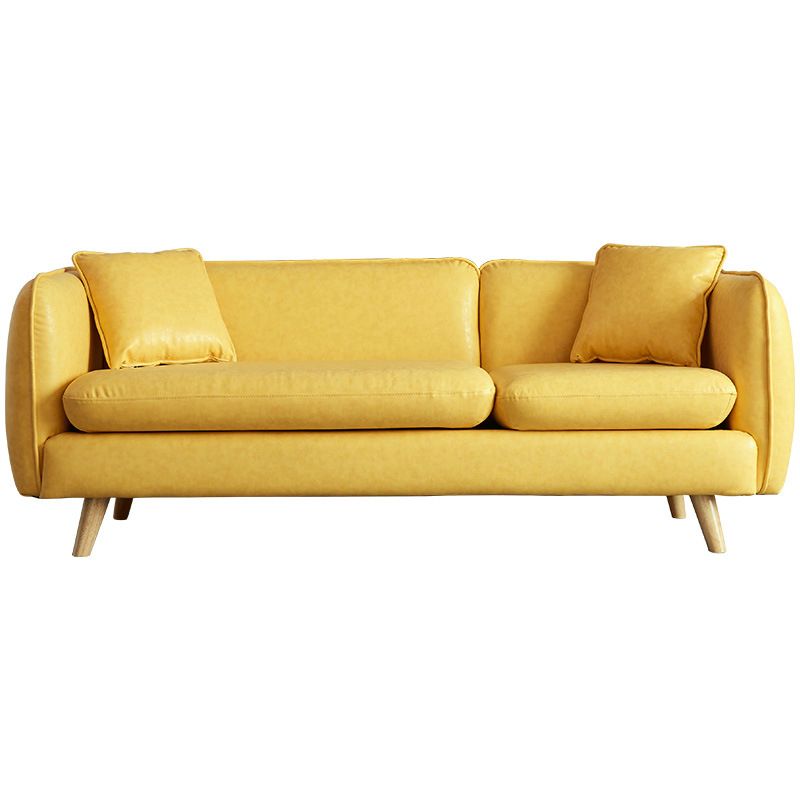 Tuxedo Arm Sofa Nordic 30.31" D x 25.2" H Faux Leather Seating Clearhalo 'furn' 'furn_sofas' 'Furniture' 'furniture_sofas' 'kitchen' 'kitchen_sofas' 'Living Room Furniture' 'Sofa' 'sofas' 1200x1200_9307480f-824f-4e8b-b4ba-e6bcfb11dc97