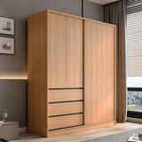 Engineered Wood Wardrobe Armoire with Drawer Contemporary Wardrobe Closet