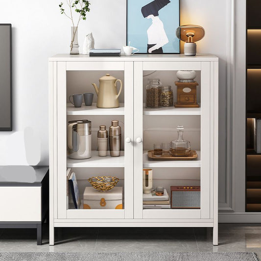 Engineered Wood Sideboard Table Modern Dining Server with Metal Legs for Dining Room Clearhalo 'buffet_sideboard' 'Buffets & Sideboards' 'furn' 'furn_buffet_sideboard' 'Furniture' 'Kitchen & Dining Furniture' 1200x1200_9309d183-fa89-4571-825d-999f2acb8ab6