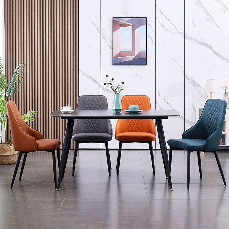 Sillas sin brazo de la silla Parsons moderna con patas de metal para la cocina