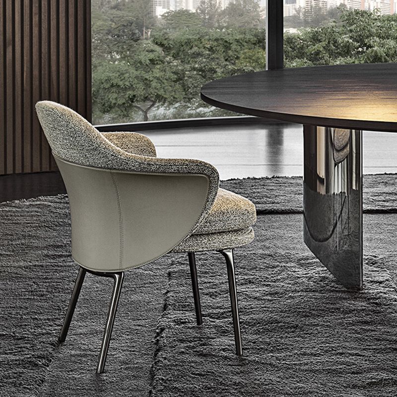 Silla de comedor de estilo contemporáneo silla de comedor tapizada en gris