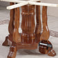 Brown Wood Dining Table for Home Rubberwood Dinette Table with Pedestal