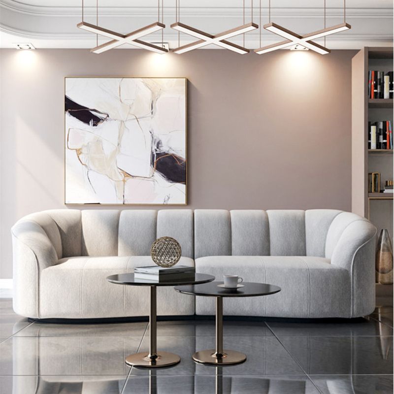 Divano a smoking ad alto smoking da 29,52 "divano in tessuto moderno a 3/4 posti grigio