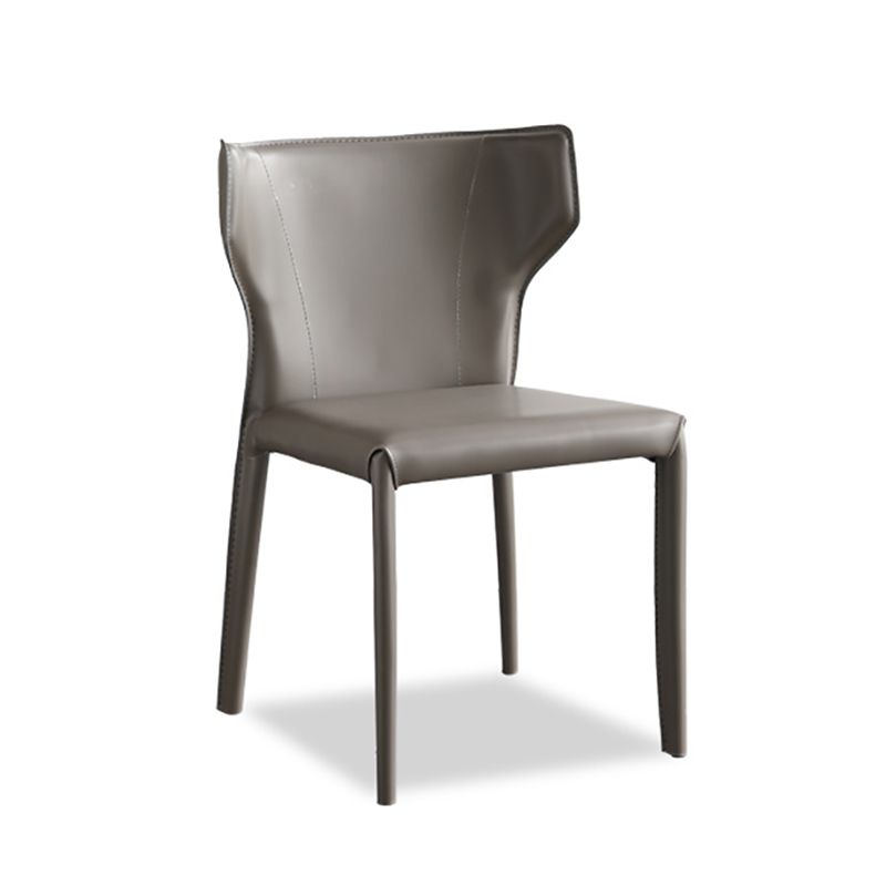 Contemporary Leather Dining Chair Wingback Side Armless Chair for Home Use Clearhalo 'Dining Chairs' 'Dining Tables & Seating' 'dining_chair' 'furn' 'furn_dining_chair' 'Furniture' 'furniture_dining_chair' 'Kitchen & Dining Furniture' 1200x1200_930da96e-c1de-461e-90b9-24c5dc078fe1