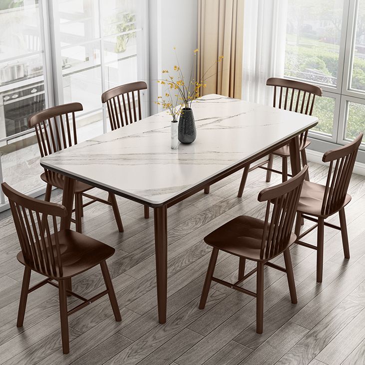 Contemporary Sintered Stone Top Standard Dining Set White for Kitchen Dining Set with 4 Legs Table Clearhalo 'Dining Room Sets' 'Dining Tables & Seating' 'dining_room_set' 'furn' 'furn_dining_room_set' 'Furniture' 'furniture_dining_room_set' 'Kitchen & Dining Furniture' 'kitchen&dining_furn' 'kitchen' 1200x1200_930e04d2-b502-4bb0-9d8e-6c44b9107752