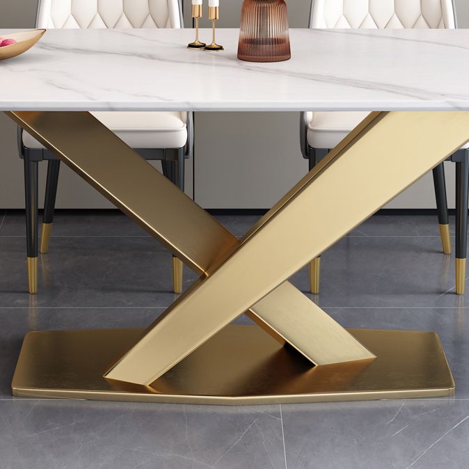 Glam Style Standard Sintered Stone Top Dining Room Set of Rectangle Shape for Kitchen Table Set Clearhalo 'Dining Room Sets' 'Dining Tables & Seating' 'dining_room_set' 'furn' 'furn_dining_room_set' 'Furniture' 'furniture_dining_room_set' 'Kitchen & Dining Furniture' 'kitchen&dining_furn' 'kitchen' 1200x1200_930e05bf-ea40-483d-8ff6-7d92bb2b6804