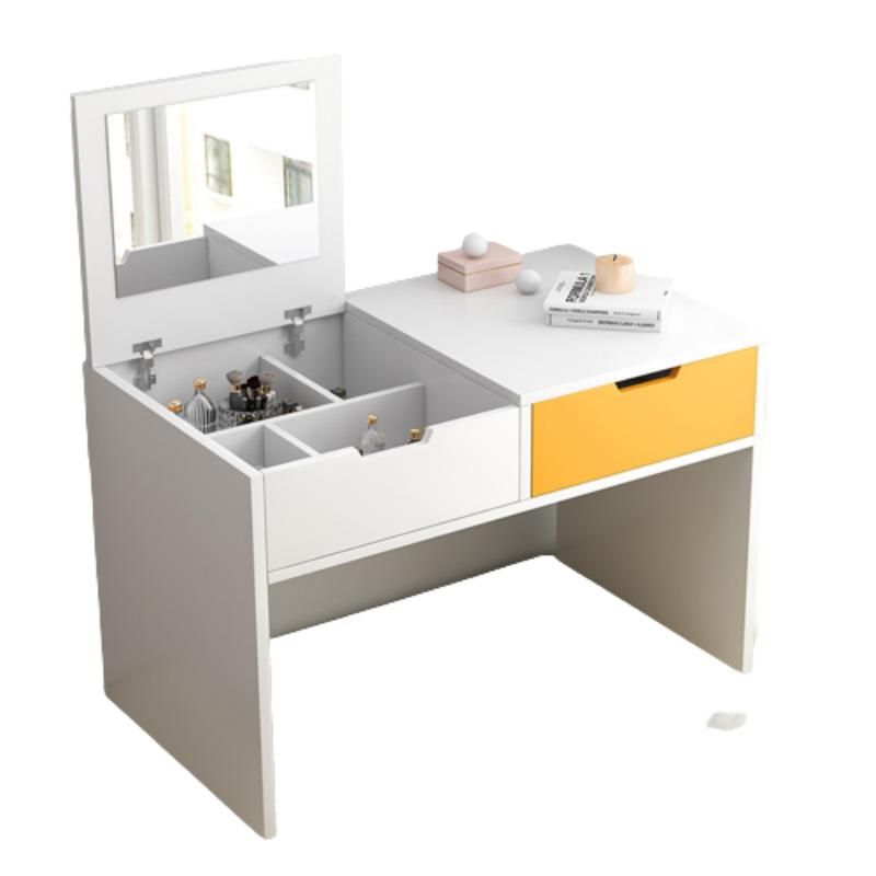 スカンジナビアの2ドロワーズテーブルドレッシングテーブル木材鏡メイクの虚栄心