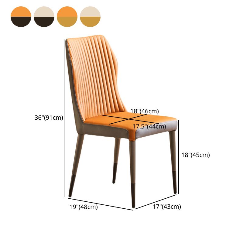 Glam Style Armless Chair Wood Wingback Parsons Chair for Kitchen 16.9"x18.8"x35.8" Clearhalo 'Dining Chairs' 'Dining Tables & Seating' 'dining_chair' 'furn' 'furn_dining_chair' 'Furniture' 'furniture_dining_chair' 'Kitchen & Dining Furniture' 1200x1200_930e8dec-2c68-49cc-b161-a563e201de77