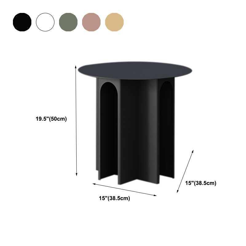 19.6"Tall Mid-Century Metal Round Top Side Table Pedestal End Table