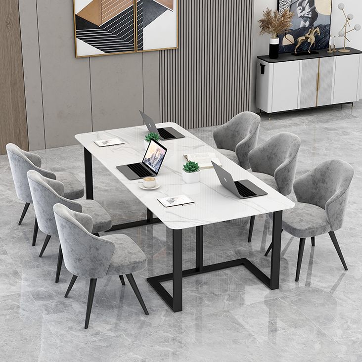 Rectangle Office Table Industrial Meeting Desk with Sled Base Clearhalo 'furn' 'furn_office_desk' 'Furniture' 'Office Desks' 'Office Furniture' 'office_desk' 1200x1200_930f736a-6d6e-4a12-b85c-9fdcc6189061