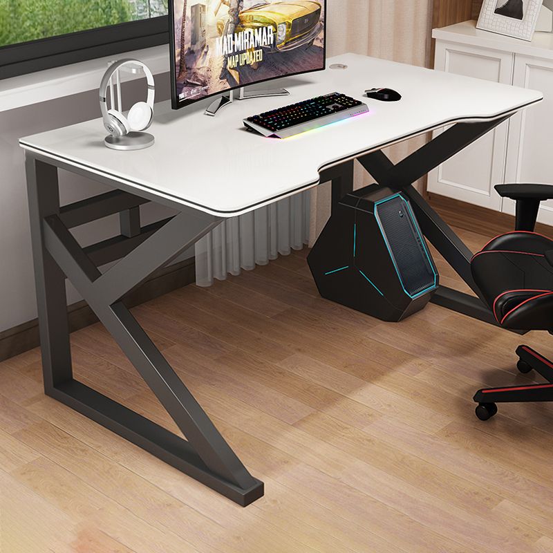 Modern Free Form Computer Desk Manufactured Wood Trestle Base Desk Clearhalo 'Furniture' 'furniture_office_desk' 'Office Desks' 'Office Furniture' 'office_desk' 1200x1200_9312362f-fc21-4ff2-b73a-d964da424982