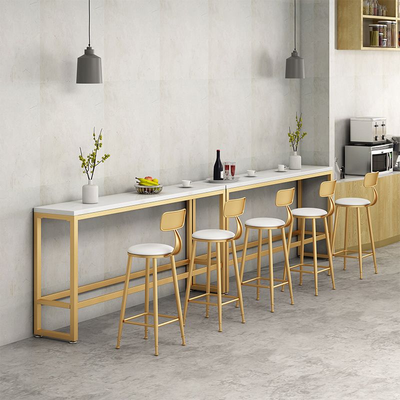 Contemporary Stone Top Bar Counter Rectangle Bar Counter with Trestle Base Clearhalo 'Bar Furniture' 'Bar Tables' 'bar_tables' 'furn' 'furn_bar_tables' 'Furniture' 'furniture_bar_tables' 'Kitchen & Dining Furniture' 1200x1200_93128bd6-51d8-49fb-baf6-b321e564637f