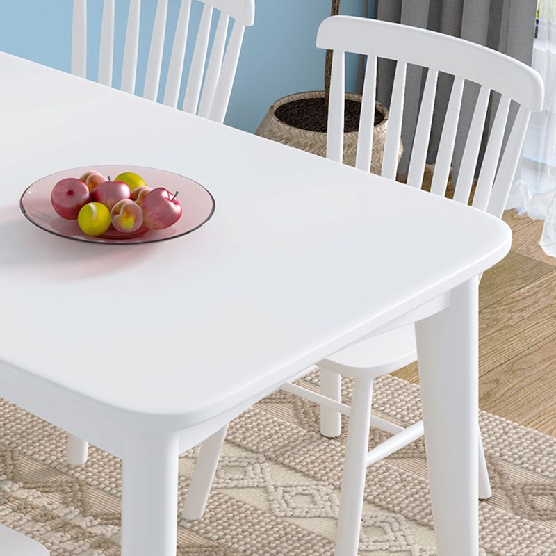 Modern Style White Dining Table Rectangle Solid Wood Dining Table with 4 Legs Clearhalo ' dining_table' 'Dining Tables & Seating' 'Dining Tables' 'Furniture' 'furniture_dining_table' 'Kitchen & Dining Furniture' 'kitchen&dining_furn' 'kitchen' 'kitchen_dining_table' 1200x1200_9312ec88-35a0-4c77-b96e-55801d1f52e4